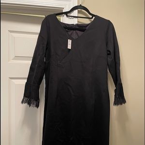 Talbots ponte lace detail shift dress NWT size 12